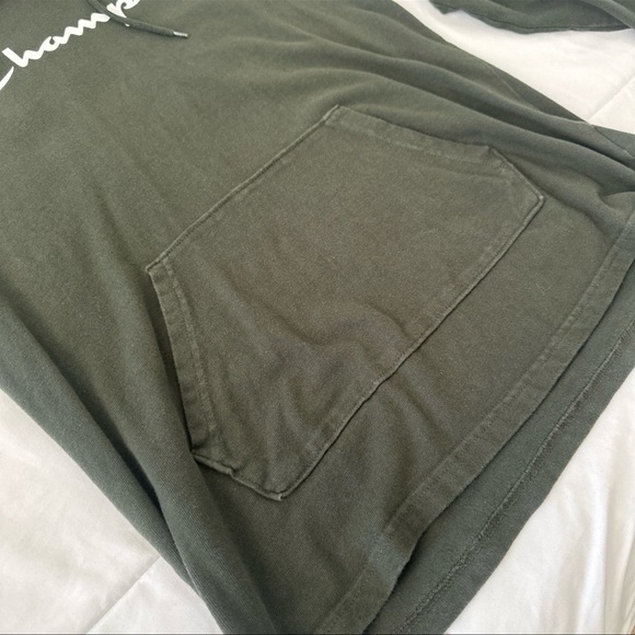 Men’s Lightweight Dark Green Champion Hoodie - Picture 4 of 6